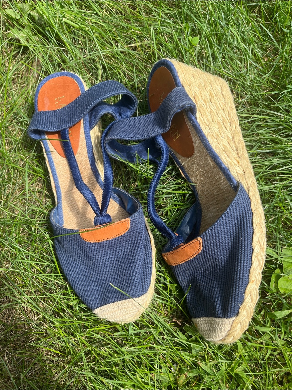 Ralph Lauren 9 Women’s Navy Espadrille Wedge Sandals - Brand: